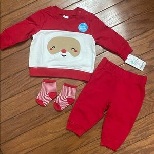 Red and White Baby Outfit with Santa Design